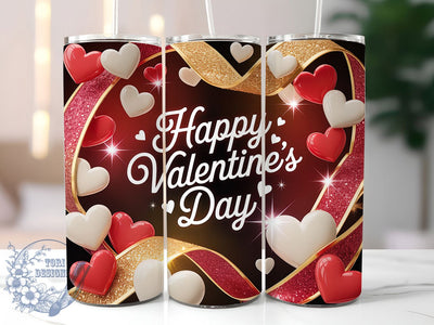 Valentine Heart Love Tumbler, Heart Design, Romantic Theme, Love Celebration, Festive Style, 20Oz Tumbler, Sublimation Wrap Sublimation ToriDesigns 