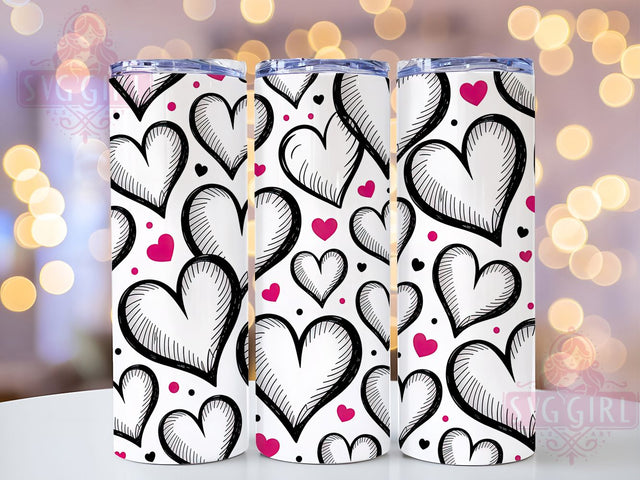 Valentine Heart Seamless Tumbler, Seamless Pattern, Valentine's Day, Sublimation Art, 20oz Tumbler, Love Theme, Festive Design Sublimation SvggirlplusArt 