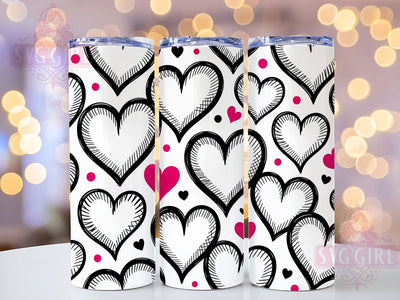 Valentine Heart Seamless Tumbler, Seamless Pattern, Valentine's Day, Sublimation Art, 20oz Tumbler, Love Theme, Festive Design Sublimation SvggirlplusArt 