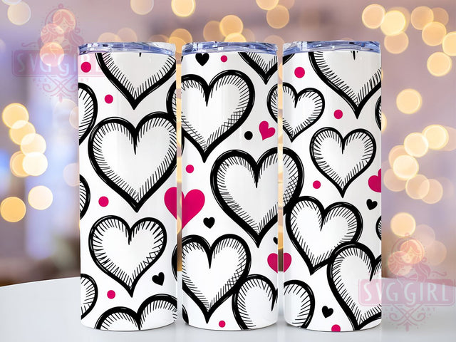 Valentine Heart Seamless Tumbler, Seamless Pattern, Valentine's Day, Sublimation Art, 20oz Tumbler, Love Theme, Festive Design Sublimation SvggirlplusArt 