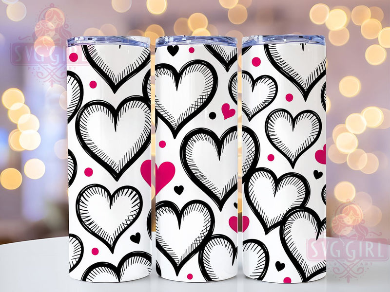Valentine Heart Seamless Tumbler, Seamless Pattern, Valentine's Day, Sublimation Art, 20oz Tumbler, Love Theme, Festive Design Sublimation SvggirlplusArt 