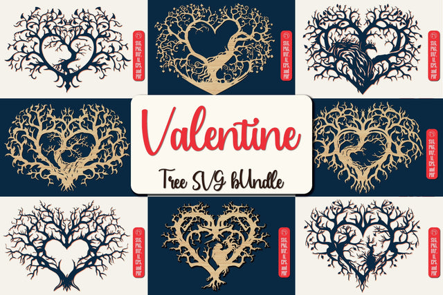 Valentine Heart Tree SVG Bundle SVG MD JOYNAL ABDIN 