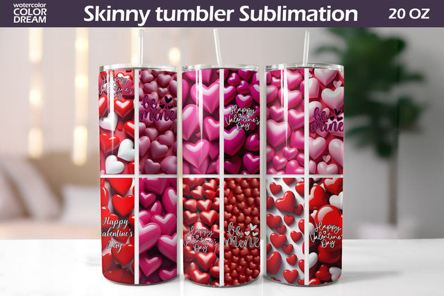 Valentine Heart Tumbler Wrap | Happy Valentines Day Tumbler Sublimation WatercolorColorDream 