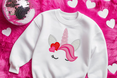 Valentine Heart Unicorn Horn Applique Embroidery Embroidery/Applique DESIGNS Designed by Geeks 