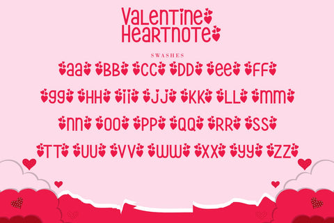 Valentine Heartnote Font AEN Creative Store 