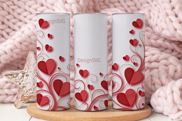 Valentine Hearts 20oz Tumbler Wrap Sublimation DesignSVG 
