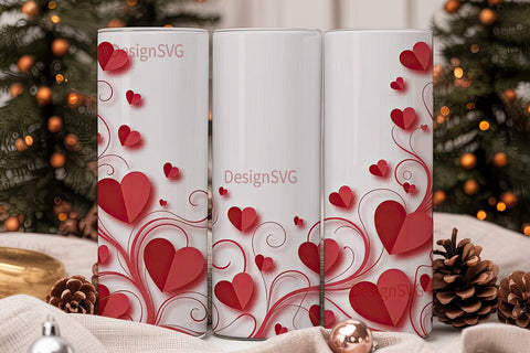Valentine Hearts 20oz Tumbler Wrap Sublimation DesignSVG 
