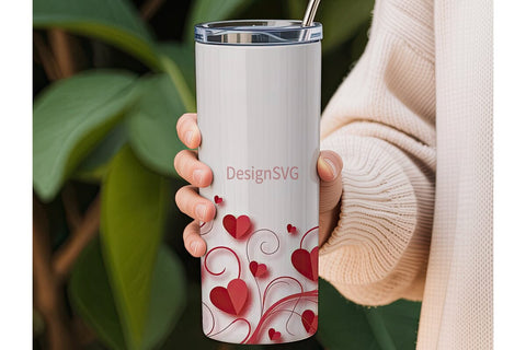 Valentine Hearts 20oz Tumbler Wrap Sublimation DesignSVG 