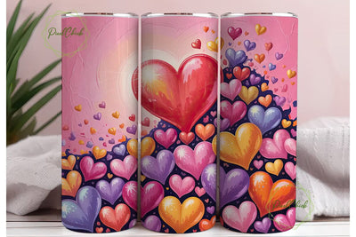 Valentine Hearts 20oz Tumbler Wrap Sublimation PixelChick 