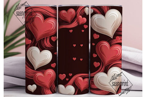 Valentine Hearts 20oz Tumbler Wrap Sublimation sassyprint 
