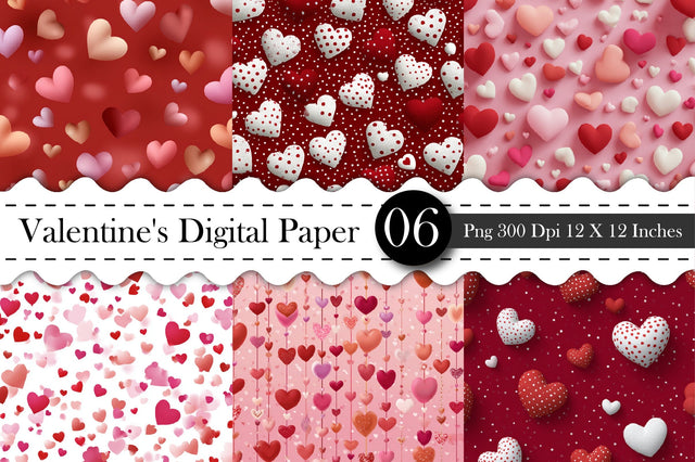 Valentine Hearts Seamless Digital Paper - Valentines Pattern Digital Pattern designmaster24 