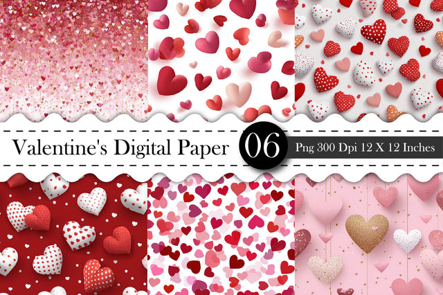 Valentine Hearts Seamless Digital Paper - Valentines Pattern Digital Pattern designmaster24 