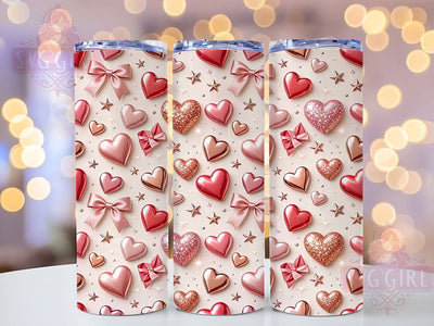 Valentine Hearts Sparkle 20oz Tumbler, Valentine Tumbler Wrap, Hearts Sparkle Design, 20oz Sublimation Wrap, Romantic Cup Pattern, Glitter Valentine Tumbler, Love Hearts Cup, Sublimation Tumbler Sublimation SvggirlplusArt 