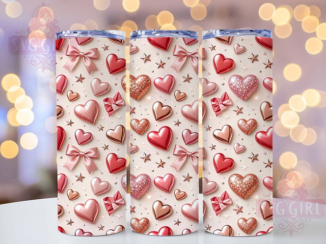 Valentine Hearts Sparkle 20oz Tumbler, Valentine Tumbler Wrap, Hearts Sparkle Design, 20oz Sublimation Wrap, Romantic Cup Pattern, Glitter Valentine Tumbler, Love Hearts Cup, Sublimation Tumbler Sublimation SvggirlplusArt 