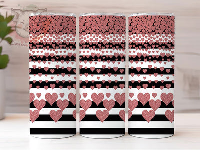 Valentine Hearts Tumbler Wrap, Hearts Pattern Wrap, Romantic Cup Template, Love Day Sublimation, Pink Hearts Tumbler, Valentine Gift Template, Seamless Heart Pattern Sublimation Lara' s Designs 