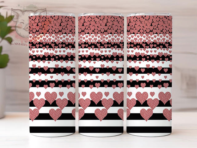 Valentine Hearts Tumbler Wrap, Hearts Pattern Wrap, Romantic Cup Template, Love Day Sublimation, Pink Hearts Tumbler, Valentine Gift Template, Seamless Heart Pattern Sublimation Lara' s Designs 