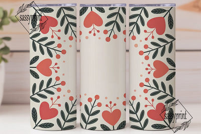 Valentine Hearts Tumbler Wrap PNG Sublimation sassyprint 