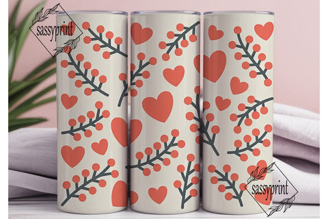 Valentine Hearts Tumbler Wrap PNG Sublimation sassyprint 