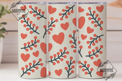 Valentine Hearts Tumbler Wrap PNG Sublimation sassyprint 