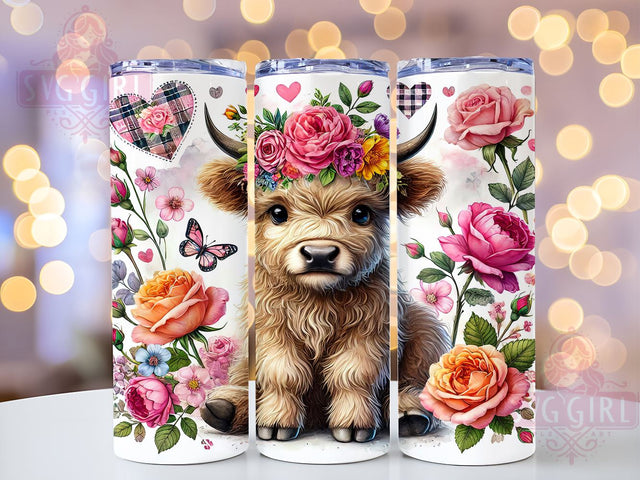 Valentine Highland Cow Love Tumbler, Valentine Cow Design, 20oz Tumbler Wrap, Cute Cow Gift, Personalized Valentine Mug, Farmhouse Valentine Decor, Love Cow Tumbler Sublimation SvggirlplusArt 