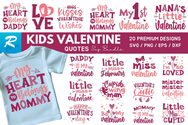 Valentine Kids SVG Bundle SVG Regulrcrative 