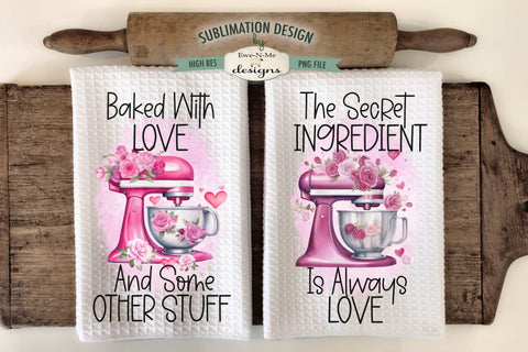 Valentine Kitchen Mixer Towel Designs | Kitchen Sublimation Designs Sublimation Ewe-N-Me Designs 