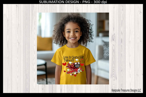 Valentine Ladybug, Love Is Cleared For Take Of, Sublimation Png T-Shirt Design Sublimation Keepsake Treasures Designs LLC. 