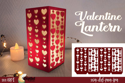 Valentine Lantern Paper Cut. 3D Lantern SVG 3D Paper Evgenyia Guschina 