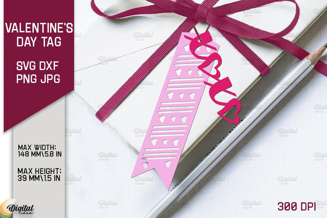 Valentine Layered Tag. Gift Label Paper Cut. Love Quote SVG 3D Paper Evgenyia Guschina 