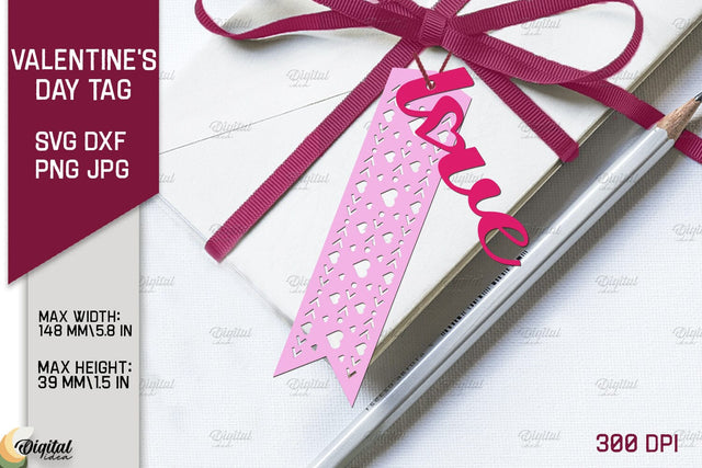 Valentine Layered Tag. Gift Label Paper Cut. Love Quote SVG 3D Paper Evgenyia Guschina 