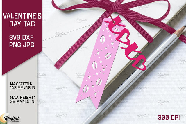 Valentine Layered Tag. Gift Label Paper Cut. Love Quote SVG 3D Paper Evgenyia Guschina 