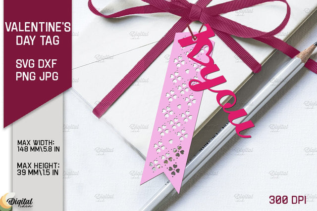 Valentine Layered Tag. Gift Label Paper Cut. Love Quote SVG 3D Paper Evgenyia Guschina 