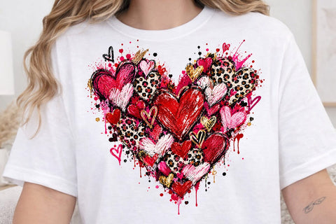 Valentine Leopard Heart Sublimation PNG SVG DesignDestine 
