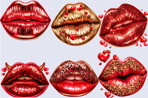 Valentine Lips Clipart PNG Sublimation SVGArt 