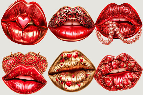 Valentine Lips Clipart PNG Sublimation SVGArt 