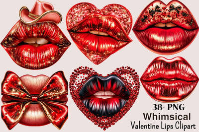 Valentine Lips Clipart PNG Sublimation SVGArt 