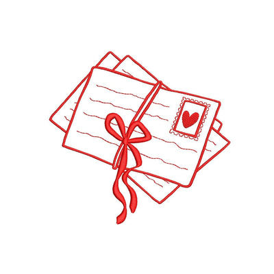 Valentine Love Letter with Ribbon Machine Embroidery Design, Romantic Embroidery File, 4 sizes, Instant Download Embroidery/Applique DESIGNS Nino Nadaraia 