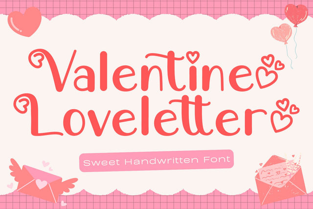 Valentine Loveletter Font AEN Creative Store 