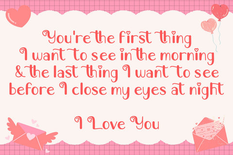 Valentine Loveletter Font AEN Creative Store 