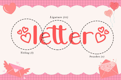 Valentine Loveletter Font AEN Creative Store 