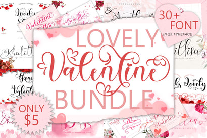 Valentine Lovely Bundle Font Prasetya Letter 