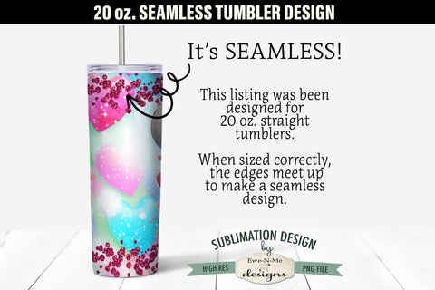 Valentine Moose in Knit Hat 20 oz Seamless Tumbler Wrap Sublimation Ewe-N-Me Designs 