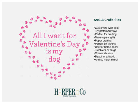 Valentine My Dog SVG PNG Cut EPS File SVG HarperNCo 