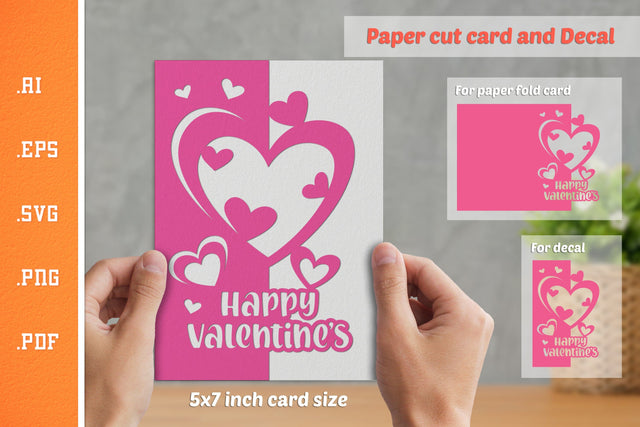Valentine Paper Cut Card SVG 1 SVG Slim Studio 
