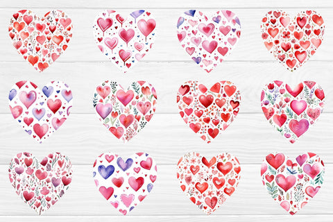 Valentine patterns hearts Sublimation earring bundle Heart earrings Valentine earrings sublimation Watercolor Sublimation Createya Design 