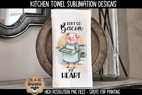 Valentine Pigs Sublimation Kitchen Towel Designs Sublimation Ewe-N-Me Designs 