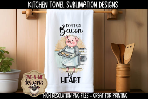 Valentine Pigs Sublimation Kitchen Towel Designs Sublimation Ewe-N-Me Designs 