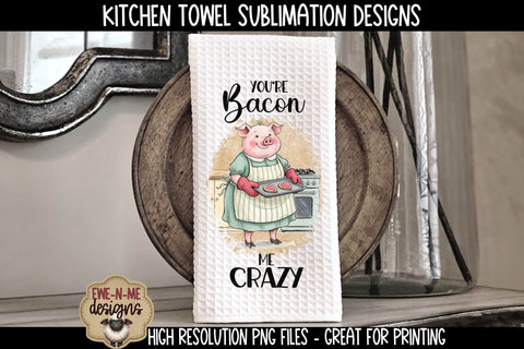 Valentine Pigs Sublimation Kitchen Towel Designs Sublimation Ewe-N-Me Designs 