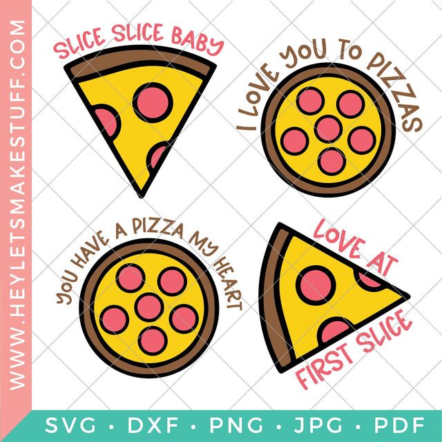Valentine Pizza Bundle SVG Hey Let's Make Stuff 
