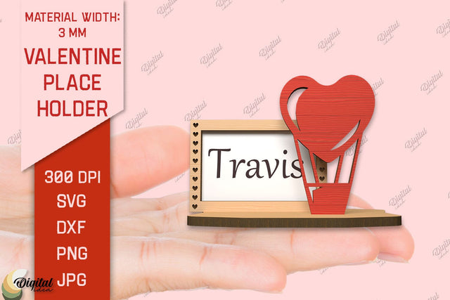 Valentine Place Holder Laser Cut. Name Card SVG SVG Evgenyia Guschina 
